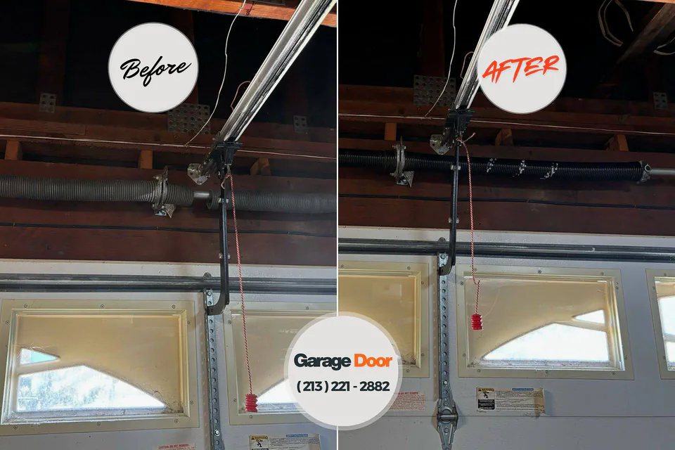 Before and after: garage door repair Beavercreek, OR